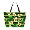 thumbnail image 2 of Easygdp Avocado Green Striped Bolsa de Viaje de Playa de Gran Capacidad, Bolsa Tote Perfecta para la Playa, Escapadas de Fin de Semana y Viajes, 2 of 7