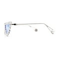 thumbnail image 3 of Large Rhinestone Show Sign Expose Lens Cat Eye Sunglasses Silver Blue, 3 of 4