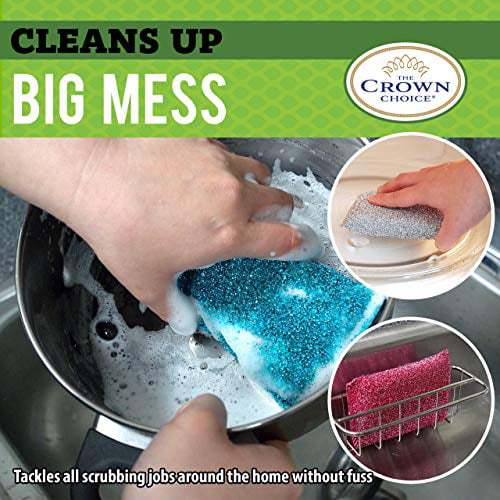 The Crown Choice Heavy Duty Non-Scratch Dish Scrubbers for