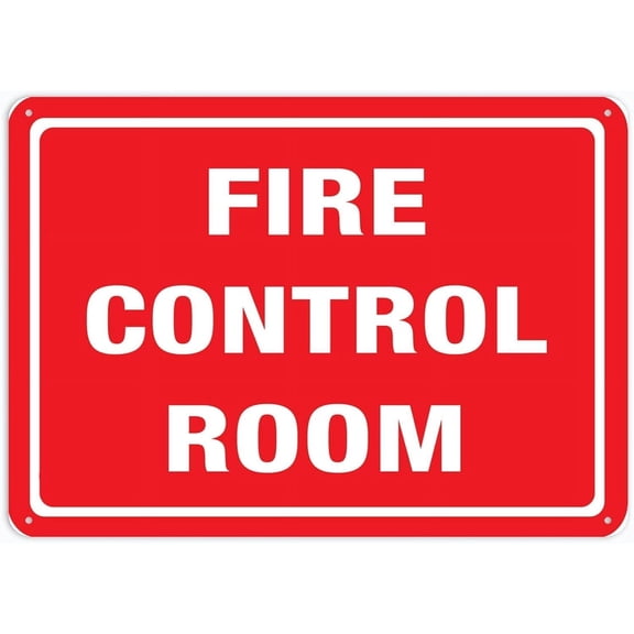 Fire Control Room Sign – 8x12 Inch Reflective RustFree Aluminum,HighVisibility & Weatherproof,Fire Safety Warning Sign for Building & Facility Use