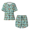 thumbnail image 4 of Lsque winter ski Dachshund Women's Short-Sleeved Pajama Set - 2 Piece Soft and Lightweight Sleepwear Set-Small, 4 of 9