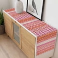 thumbnail image 4 of Pink Orange Boho Table Runner - 60 Inch Long, Kitchen Dining Table Runner Dresser Scarves, Vintage Ethnic Tribe Abstract Art Farmhouse Decor for Coffee Tables Wedding Party Banquet, 4 of 8