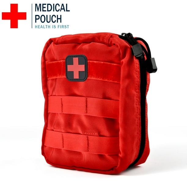 First Aid Kit Bag Empty First Aid , First Aid Bag Empty First Aid Tote  Storage Bag, Empty Travel Rescue Bag Folding First Aid Bag, Red Foldable  Bag