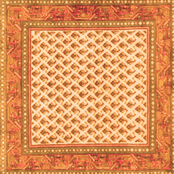 Ahgly Company Indoor Square Persian Orange Traditional Area Rugs, 6' Square