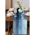 thumbnail image 4 of Abstract Blue Table Runner-Cotton Linen- 60 Inch Holiday Dresser Scarves, Retro Black Modern Minimalist Street Art Tablerunner for Kitchen Coffee/Dining Bedroom Living Room Dinner Scarf Décor 13x60, 4 of 9