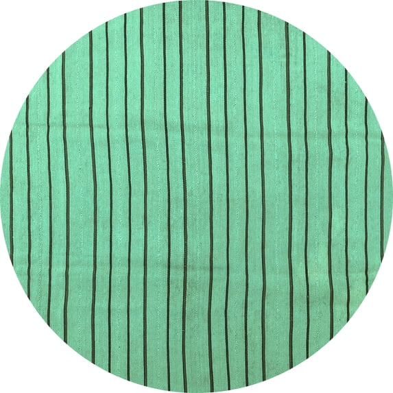 Ahgly Company Indoor Round Solid Turquoise Blue Modern Area Rugs, 7' Round