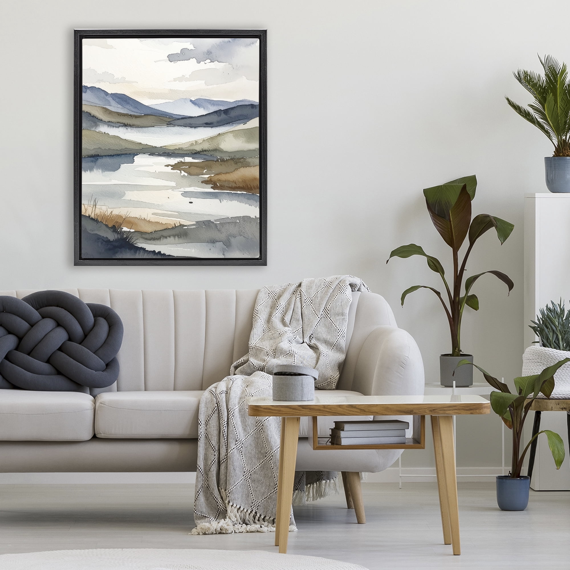 Stupell Industries Flow Of Water Pond Black Framed Floater Canvas Wall Art, design by Alonza Saunders