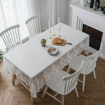 AUQ Wipeable Tablecloths,Suitable for Various Table Types Table Cloth,Fade-Resistant Table Covers,White