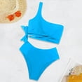 thumbnail image 5 of MOSHU One Shoulder Womens Bikini Sets High Waisted Bathing Suits for Women Tie High Cut Swimsuits, 5 of 6