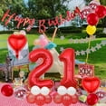 thumbnail image 5 of Red Number 22th Birthday Decoration Set Happy Birthday Banner Balloons 22 Years Old Birthday Party Supplies Helium Balloons Number 22 Balloons Latex Balloon Foil Balloon, Red 22th Party Balloons, 5 of 5