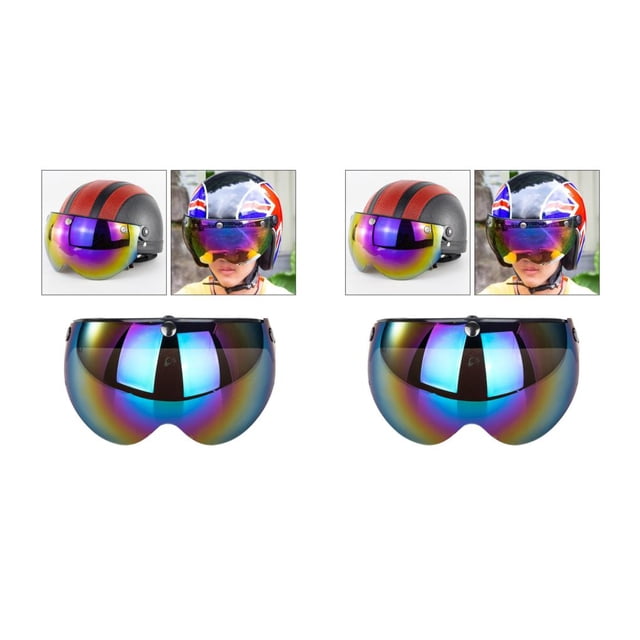 sweethay Reemplazo de lente de visera arriba abajo para cascos de motocicleta de 3 botones Visión confiable y clara Type1