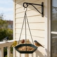 thumbnail image 4 of Hanging Bird Feeder Outdoor, Plastic Bird Feeding Station, Garden Bird Feeder with Chain, Decorative Outdoor Bird Feeding Device （Green）, 4 of 6