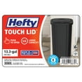 Hefty 13.3Gallon Trash Can, Touch Lid Trash Can, Black with Decorative