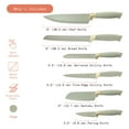 thumbnail image 3 of Beautiful 6-Piece Soft Grip Stainless Steel Knife Set Sage Green with Gold Accent by Drew Barrymore, 3 of 11