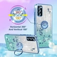 thumbnail image 3 of (3in1 for Samsung Galaxy S20 FE 5G Case Women Girls Glitter Girly Cute Bling Flowers Blue Phone Cases with Ring Stand Design Sparkle Floral Shiny Pretty Cover for Samsung S20 FE 5G 6.5'', 3 of 12