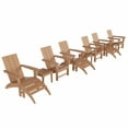 thumbnail image 5 of WestinTrends Ashore 12 Pieces Adirondack Chairs Set, All Weather Poly Lumber Adirondack Chairs with Ottoman and Side Table Patio Conversation Outdoor Furniture Set, Teak, 5 of 8