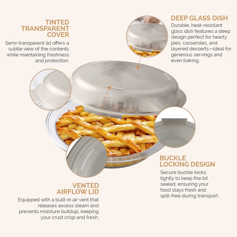 Cook With Color 9-Inch Glass Pie Dish With Lid photo 4