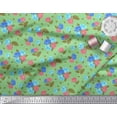 thumbnail image 1 of Soimoi Tissu Poly Georgette Imprimé Feuilles & Roses au Mètre 42 Pouces de Large, 1 of 3