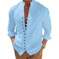 thumbnail image 1 of Camisas de manga corta de punto para hombre, cárdigan informal holgado, camiseta de Color sólido con cuello de solapa, talla grande 5XL, 2023, 1 of 4