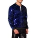 thumbnail image 4 of CHAQUETA CHIC para Hombres Chaqueta de Béisbol con Lentejuelas Argyle Chaqueta Brillante Fiesta Club L Azul, 4 of 5