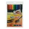 Uchida Le Plume II Double-Ended Watercolor Marker Set, 12-Colors, Primary