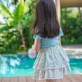 thumbnail image 4 of Liacowi Little Girls Outfits Short Sleeve Pullover Top Floral Print Lace Skirt Shorts Summer Clothes, 4 of 9