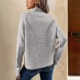 thumbnail image 4 of Vinsonshop Knit Tops for Women Tunic Sweaters for Women Pullover Sweaters for Women Sweater Shirts for Women Fall Sweaters for Women Spring Sweaters Collared Shirts for Women Gray M, 4 of 5