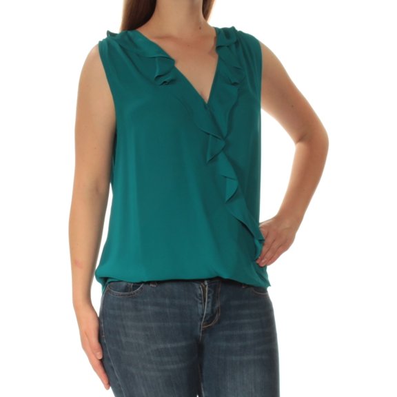 INC $59 Womens New 1380 Teal V Neck Sleeveless Casual Top M B B