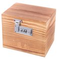 thumbnail image 5 of KAKOWELY Wooden Saving Money Box Retro Coded Lock Box Vintage Trinket Storage Box,5.51X"X4.33"X3.94", 5 of 5