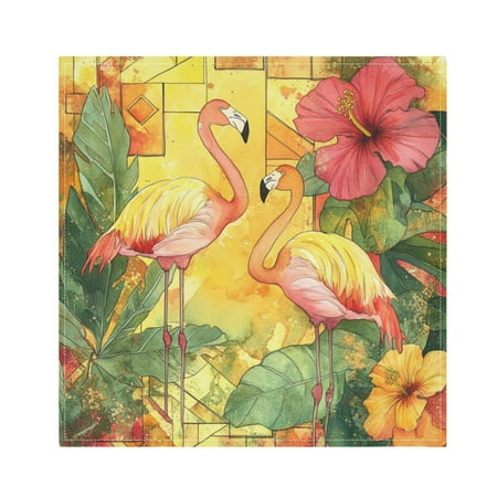 

WOBOGO Watercolor Flamingo Cloth Napkins 1 Piece Soft Elegant Touch Durable Absorbent Quick Drying for Elegant Dining