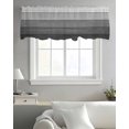thumbnail image 5 of Black Grey Ombre Valance Curtains for Kitchen/Living Room/Bathroom/Bedroom Window, Farmhouse Vintage Wooden Striped Rod Pocket Small Topper Half Short Window Curtains Voile Sheer Scarf 54"x18", 5 of 8