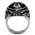 thumbnail image 3 of Anillo Color Plata Para Hombres de Acero Inoxidable con Crus y Rubies, 3 of 4