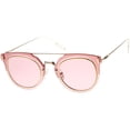thumbnail image 2 of SGLA - Minimal Ultra Thin Wire Frame Inner Rim Flat Lens Pantos Sunglasses - 58mm, 2 of 4