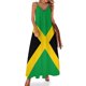 thumbnail image 1 of Vestido con bandera de Jamaica, vestido largo con cojín de Jamaica, vestido largo de moda urbana, vestidos largos bohemios para playa, vestidos de fiesta con cuello en V, vestidos oversize, 1 of 7