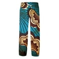 thumbnail image 3 of MNCEKFOD Mens Casual Pants 2025 New African Dashiki Style Summer Casual Hawaiian Holiday Ankara Beach Floral Relaxed Fit Comfortable Trousers Blue XL, 3 of 5