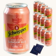 White Peach Ginger Ale (12, 12oz cans) - Refreshing Peach Flavors - Organic Peach Yerba Mate Tea Bags (2 bags) - 14 Items Total