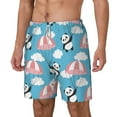 thumbnail image 2 of Balery Panda Flying in the Sky Mens Swim Trunks Swim Shorts for Men Quick Dry Inseam Beach Shorts with Compression Liner Pocket-Small, 2 of 9