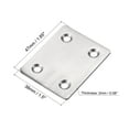 thumbnail image 2 of Uxcell 47 x 38 x 2mm Stainless Steel Flat Straight Brace Repair Plate 8 Pcs, 2 of 5