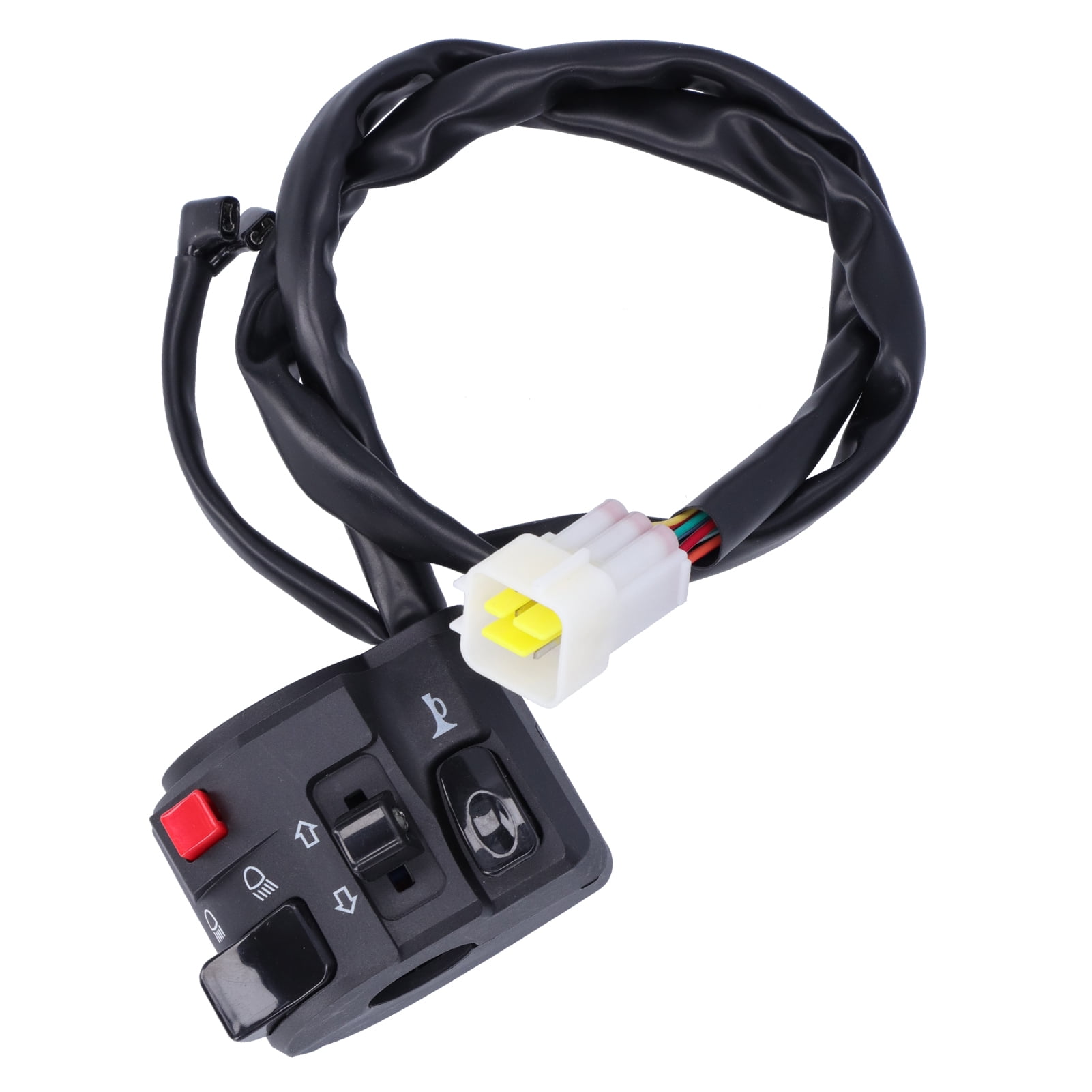 Henmomu Handlebar Horn Button,Universal Handlebar Switch,7/8in Motorcycle  Handlebar Switch Horn Button Headlight Turn Signal Fog Lamp Controller 
