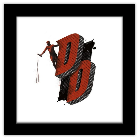 Gallery Pops Marvel Comics Daredevil - Hell's Kitchen DD Bricks Graphic Wall Art, Black Framed Version, 12" x 12"