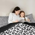 thumbnail image 4 of Manfei Chic Leopard Pattern 7 Pieces Bedding Comforter Set,Wild Animal Cheetah Full Bedding Set,White Black Fitted Sheet Flat Sheet For Girls Teens,Ultra Soft Home Decor Reversible, 4 of 8