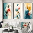 thumbnail image 1 of Designart "Shades of Retro Blue Circular Fusion II" Modern Geometric Framed Wall Art Set Of 3 - Blue Abstract Frame Gallery Wall Set For Home Decor, 1 of 6