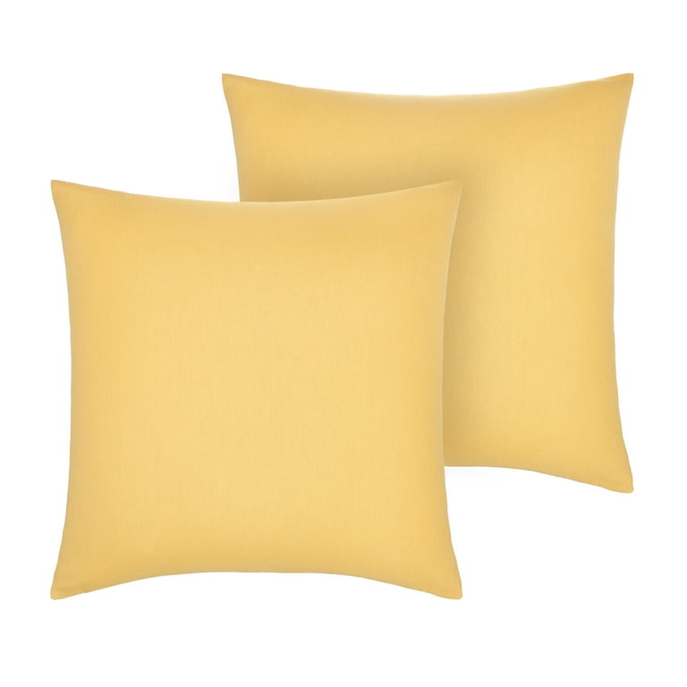 Gap Home Core Solid 2 Pack Decorative Square Throw Pillows Yellow 18 x 18  