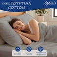 thumbnail image 4 of 100% Egyptian Cotton Queen Sheets - 400 Thread Count Sateen Weave, Cooling, Hotel Luxury Sheets Set with 15" Deep Pockets, Breathable Cotton Sheets for Queen Size Bed 4 Piece - Light Grey, 4 of 7