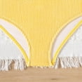 thumbnail image 5 of mgoYE Swim Suits for Girls Girls 2 Piece Swimsuit V Neck Ruched Ruffle Trim Bikini Sets Adjustable Straps Bathing Suit for Girls 5-14t(Yellow,11-12 Years), 5 of 6