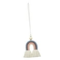 thumbnail image 2 of DYNWAVECA Boho Rainbow Car Charm Tassel Car Rear View Mirror Pendant Handmade Wood Bead Essential Oil Diffuser for Wall Home Decor Gray, 2 of 9
