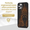 thumbnail image 2 of Case Yard Wooden Case for iPhone-12-Pro-Max Soft TPU Silicone cover Slim Fit Shockproof Wood Protective Phone Cover for Girls Boys Men and Women Supports Wireless Charging Northern Queen Design, 2 of 7