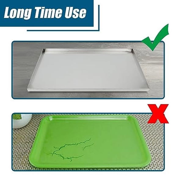 Confote Stainless Steel Replacement Tray for Dog Crate, 23.6"x17.6" Pet Cage Floor Pan Chew-Proof & Crack-Proof