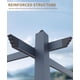 thumbnail image 5 of Pérgola de Aluminio – Efecto Madera – Toldo Retráctil Impermeable – Protección UV – Estructura Reforzada – Jardín, Terraza o Patio – Columna Gris y Cortina Azul – 10x13FT, 5 of 6