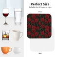 thumbnail image 6 of Lsque Rose Pattern 4" Drink Coasters Set of 4, PVC Leather Absorbent Coasters, Table Coaster Set Decorative Coffee Cup Coasters Housewarming Gift -Square, 6 of 6
